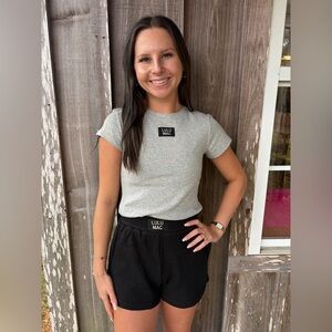 Lulu Mac Black Waffle Knit Shorts